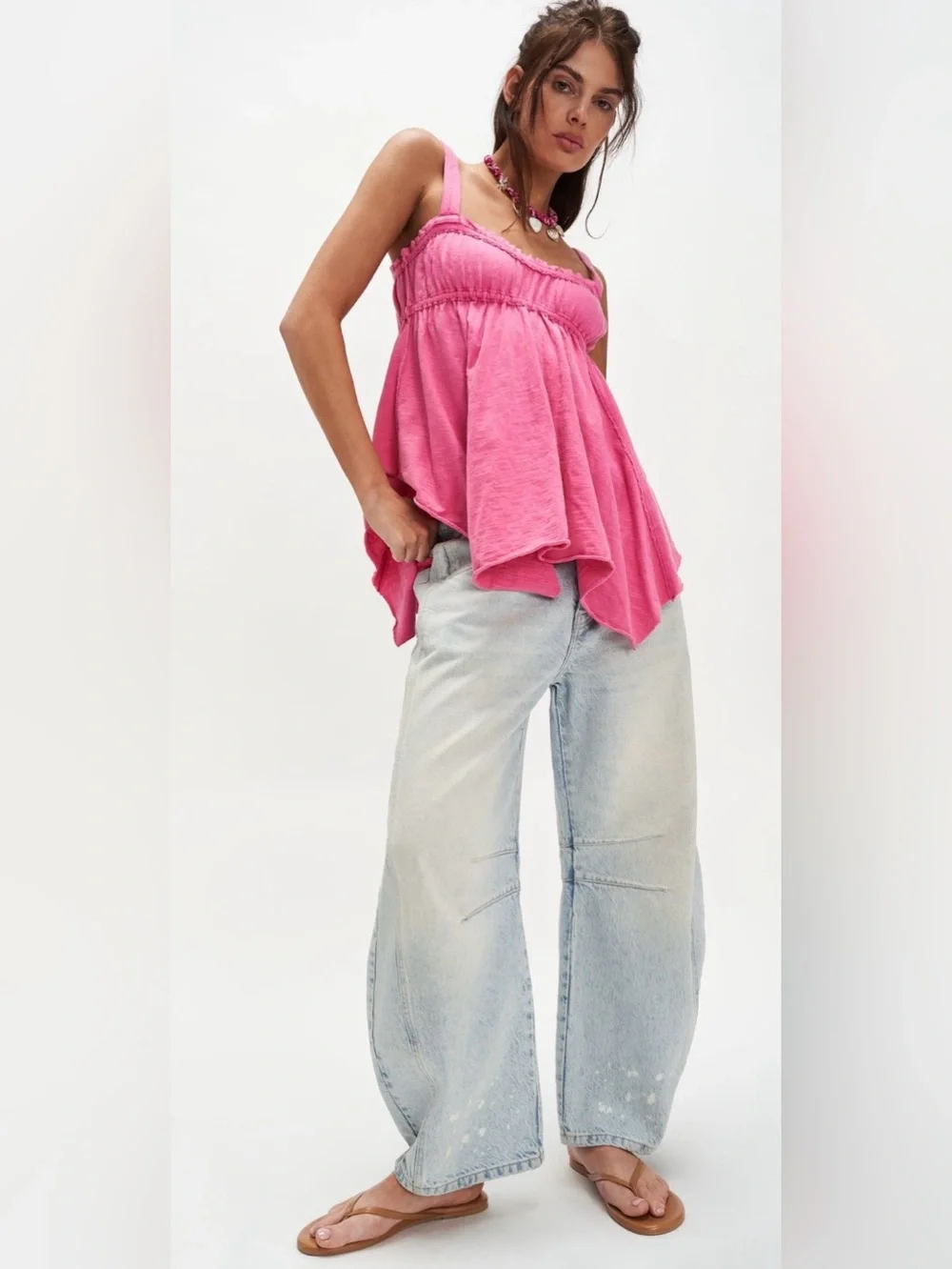 NWT Free People S Amaryllis Tank Top in Wild Orchid Pink NEW